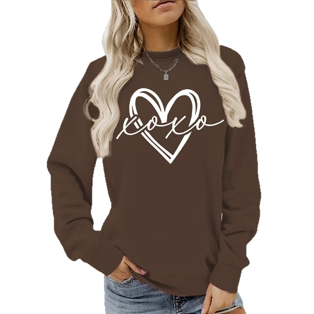 Printed round neck fleece hoodie