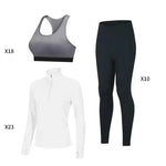 Fitness wear for women gym and workout clothing breathable sport tops yoga Bra and leggings 3 pieces set - Allen-Fitness