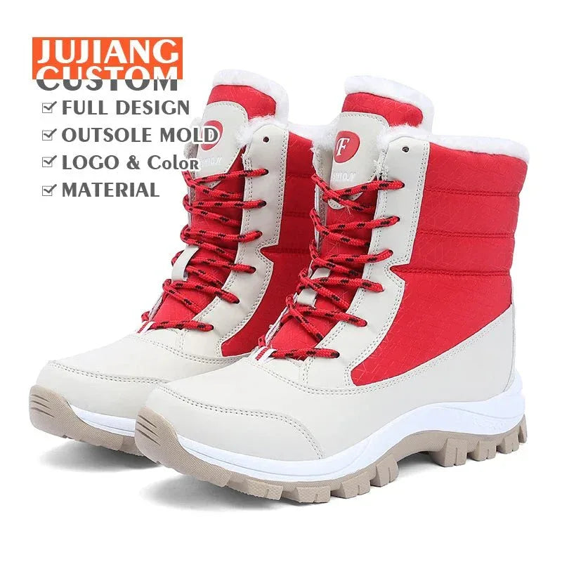 Snow Boots Plush Warm Ankle Boots for Women Winter Shoes Waterproof Boots Female Winter Shoes Booties Botas Mujer Platform Heels - Allen-Fitness
