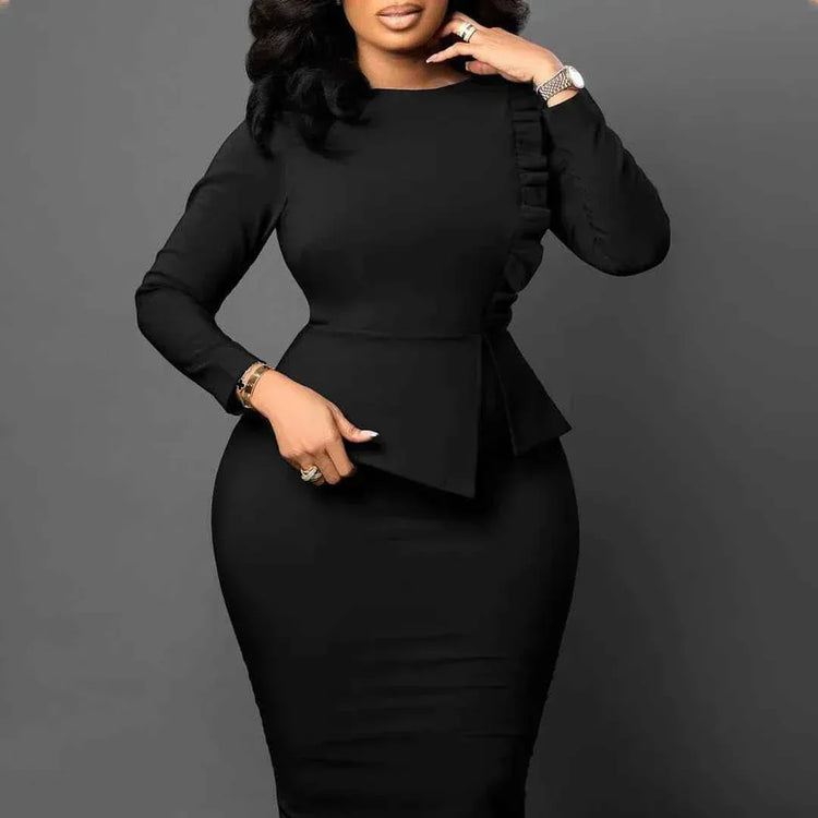 Spring Dresses Women Elegant Slim Long Sleeve Dresses For Women Clothing Office Dress For Women - Allen-Fitness