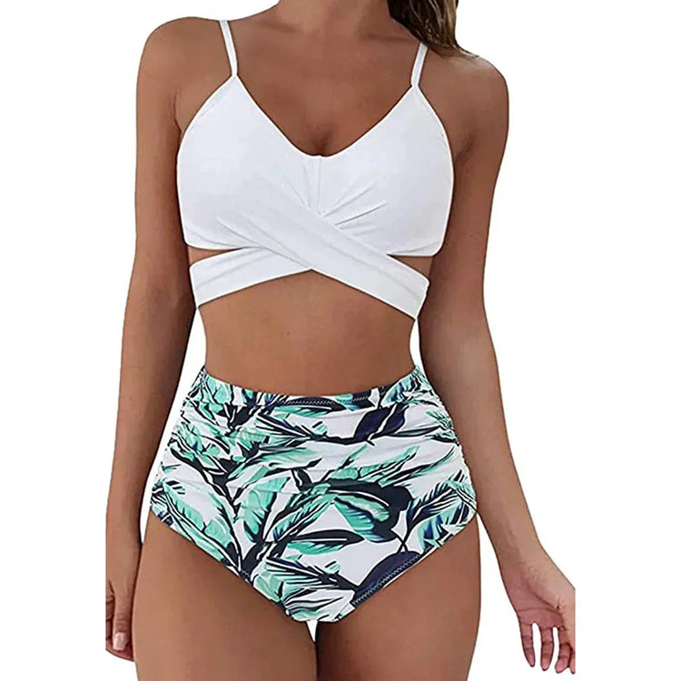 Summer Sexy High Waist 2 Piece Swimsuit for Women - Flattering Design, Quick-Drying Fabric - Allen-Fitness