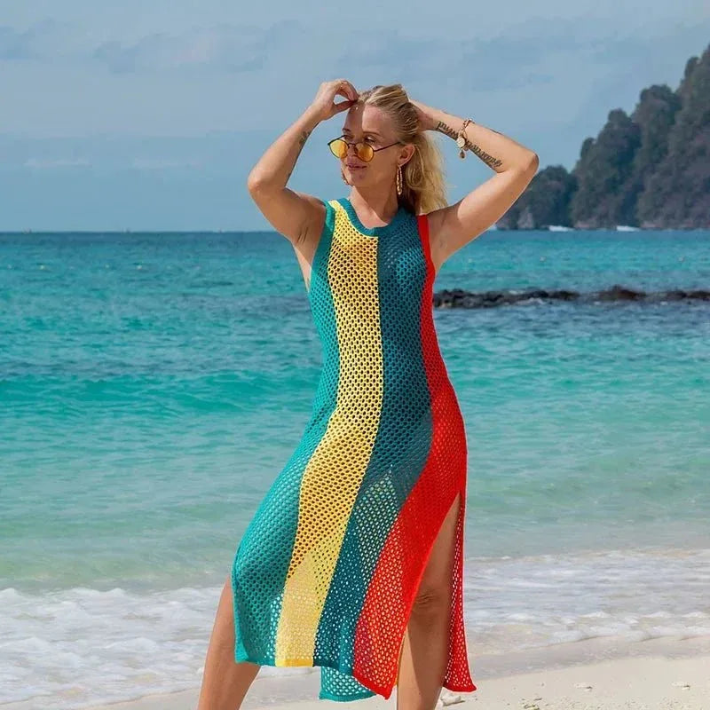 New beach blouse vest knitwear seaside vacation wholesale rasta fabrics clothing Bikini swimwear - Allen-Fitness
