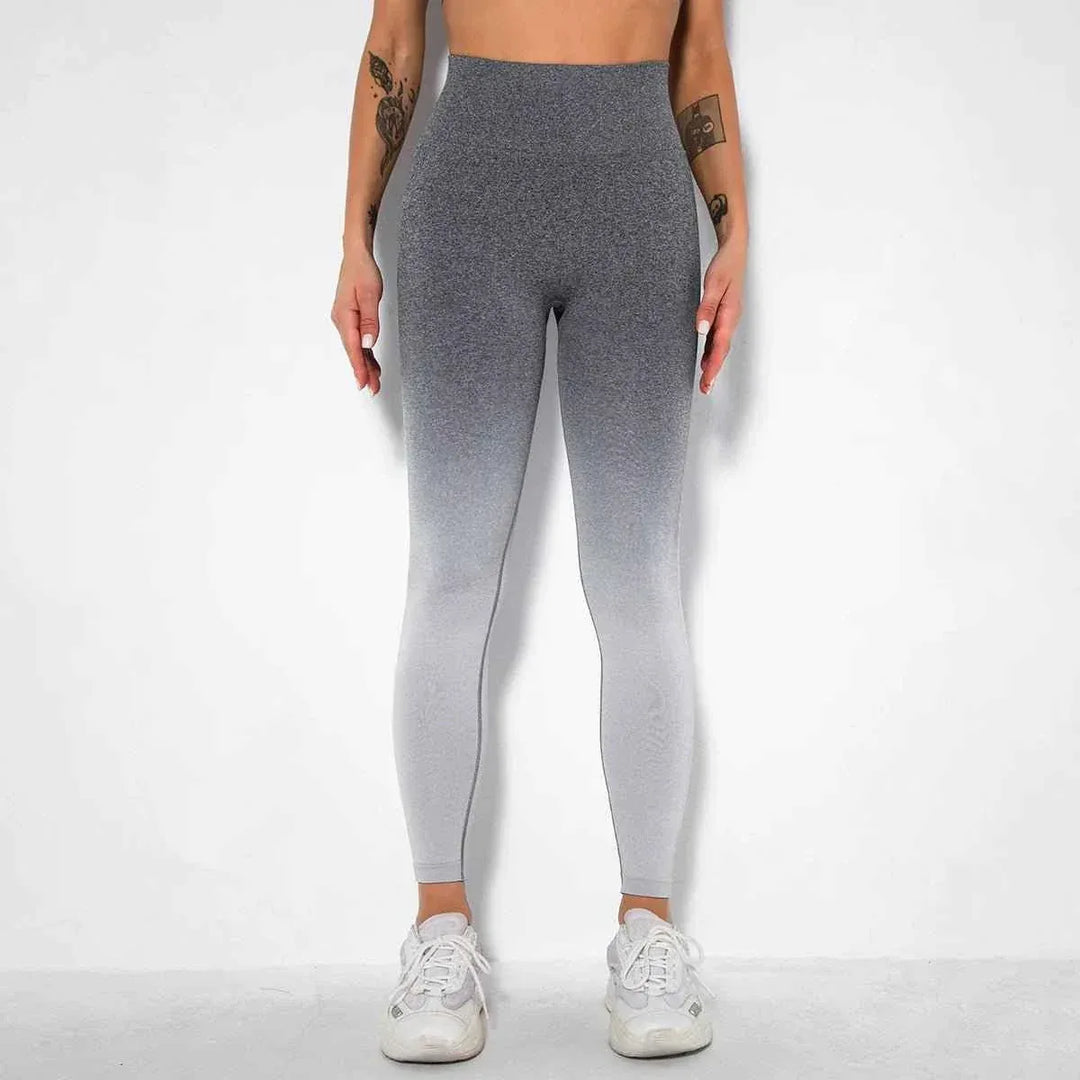 Gradient Yoga Butt Lift Tight Workout Seamless Fitness Gym Leggings For Women - Allen-Fitness