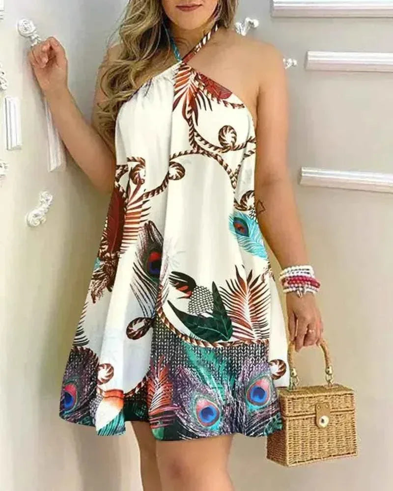 Summer Bohemian Style High Waist Pleated Short Skirt Dress - Elegant Casual Dress for Women - Allen-Fitness