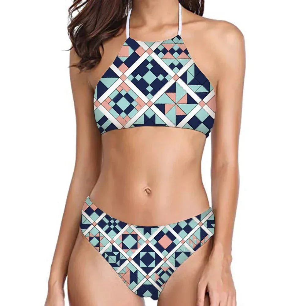 Plus Size Women's Colorful Swimsuits - Sexy Fashion Swimsuits with Straps - Allen-Fitness