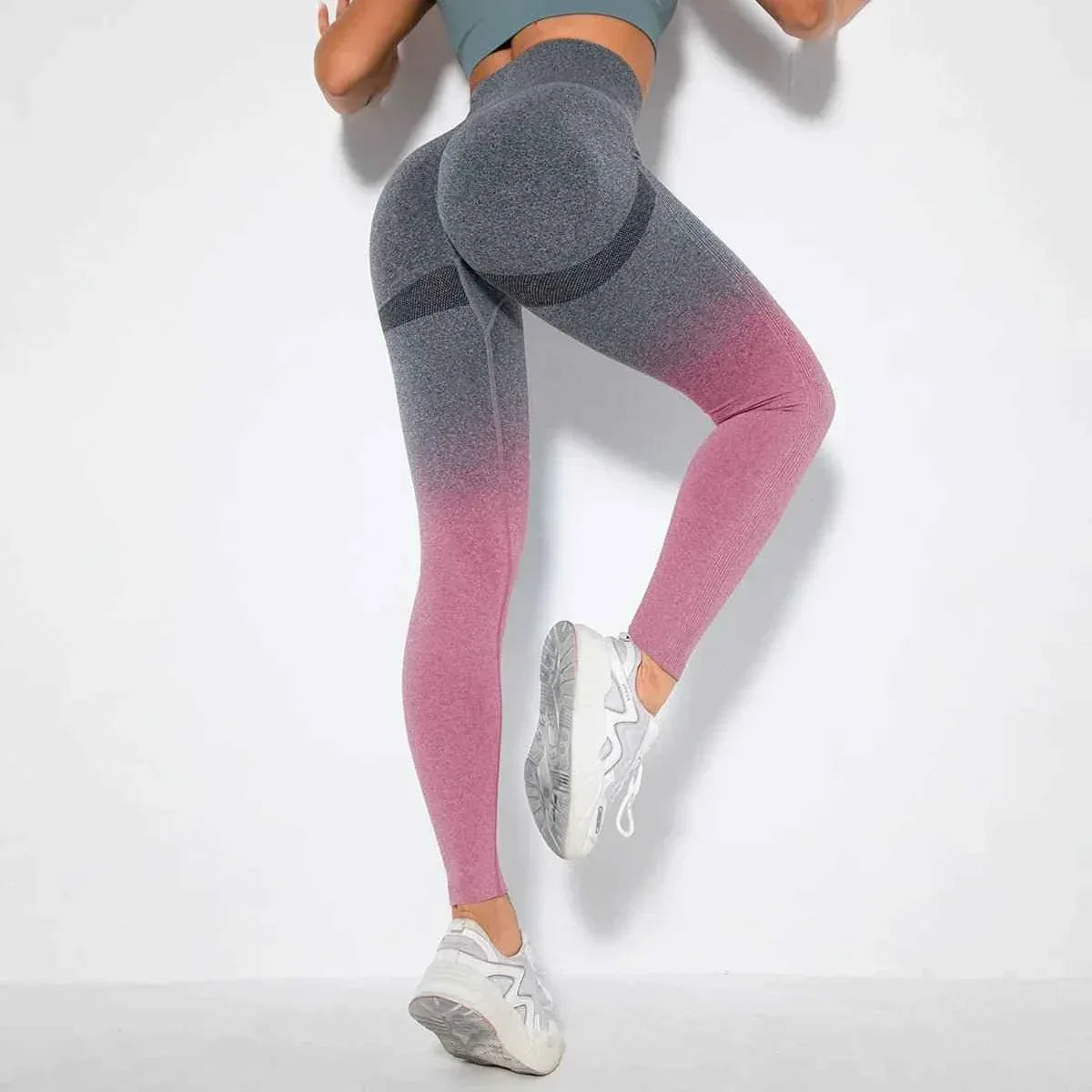 Gradient Yoga Butt Lift Tight Workout Seamless Fitness Gym Leggings For Women - Allen-Fitness