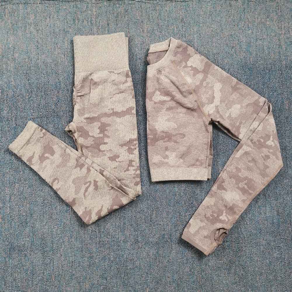 3PCS Camouflage Yoga Set for Women Seamless Fitness Yoga Bra Sports Bra High Waist GYM Camo leggings Pants Fitness Suits