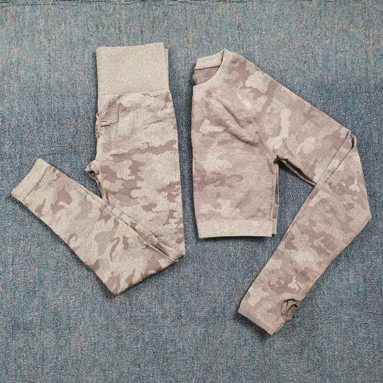 3PCS Camouflage Yoga Set for Women Seamless Fitness Yoga Bra Sports Bra High Waist GYM Camo leggings Pants Fitness Suits