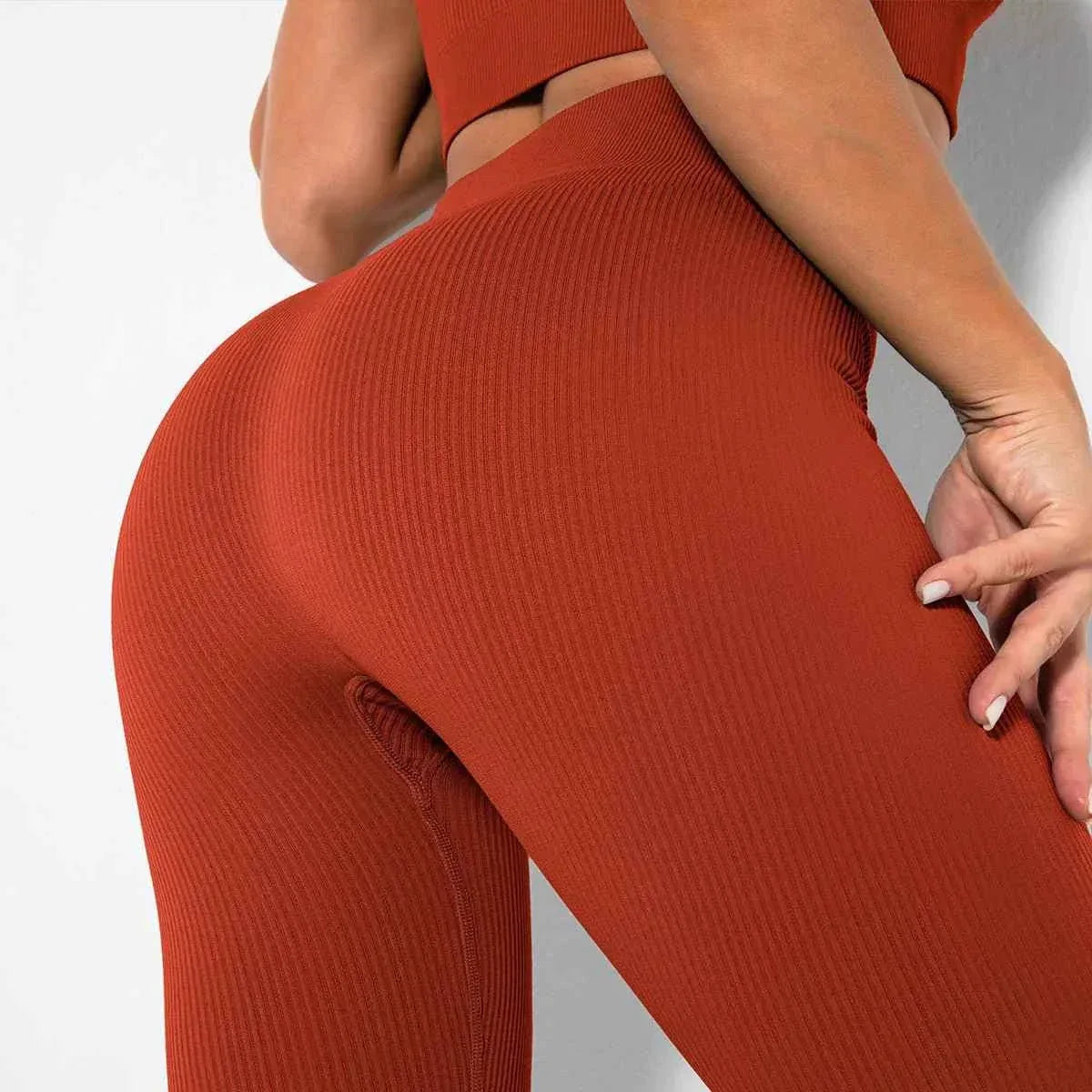 Women High Waist Seamless Yoga Gym Leggings – Elastic, Solid, Simple Style – Fitness Workout Leggings for Women - Allen-Fitness