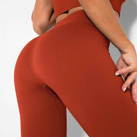 Women High Waist Seamless Yoga Gym Leggings – Elastic, Solid, Simple Style – Fitness Workout Leggings for Women - Allen-Fitness