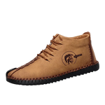 Mens Shoes Walking Flats boots Fashion Lace up High Top Big Size Shoes - Allen-Fitness