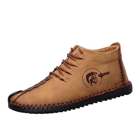 Mens Shoes Walking Flats boots Fashion Lace up High Top Big Size Shoes - Allen-Fitness