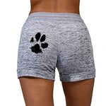 Women Summer Plus Size Shorts Cats Claw Print Drawstring Short Pants Loose Sports Fitness Breathable Shorts - Allen-Fitness