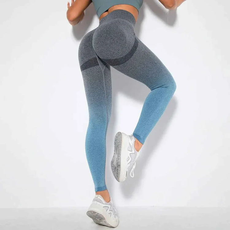 Gradient Yoga Butt Lift Tight Workout Seamless Fitness Gym Leggings For Women - Allen-Fitness