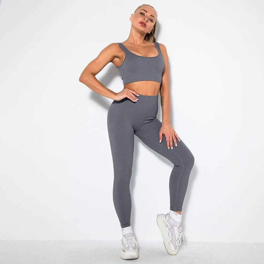Seamless Sexy 2 Piece Active Wear Set - Women&