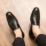 Hot sale men's slip on leather dress shoes fashion classical men brown dress shoes - Allen-Fitness