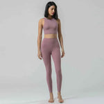 New gym fitness sets High Waist Squat Proof Leggings Active Wear Sport Bra Gym Pants Private Label Fitness Yoga Set - Allen-Fitness