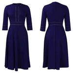 Latest Design Elegent Fall Dress Stand Neck 3 Quarter Sleeve A-line Party Dresses Women African Dresses For Women Clothing - Allen-Fitness