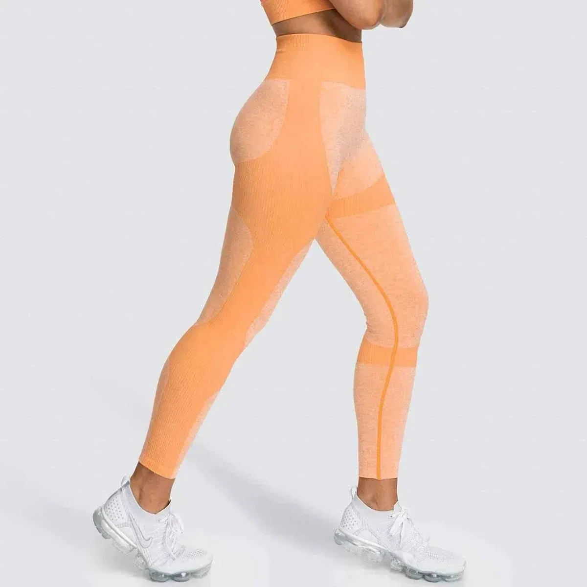 Women’s 14 Color Seamless Yoga Leggings, High Elastic High Waist Scrunch Butt Design for Gym & Workouts - Allen-Fitness