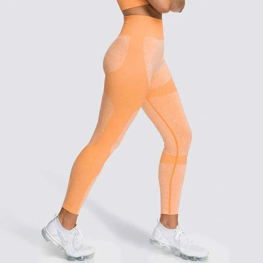 Women’s 14 Color Seamless Yoga Leggings, High Elastic High Waist Scrunch Butt Design for Gym &amp; Workouts - Allen-Fitness