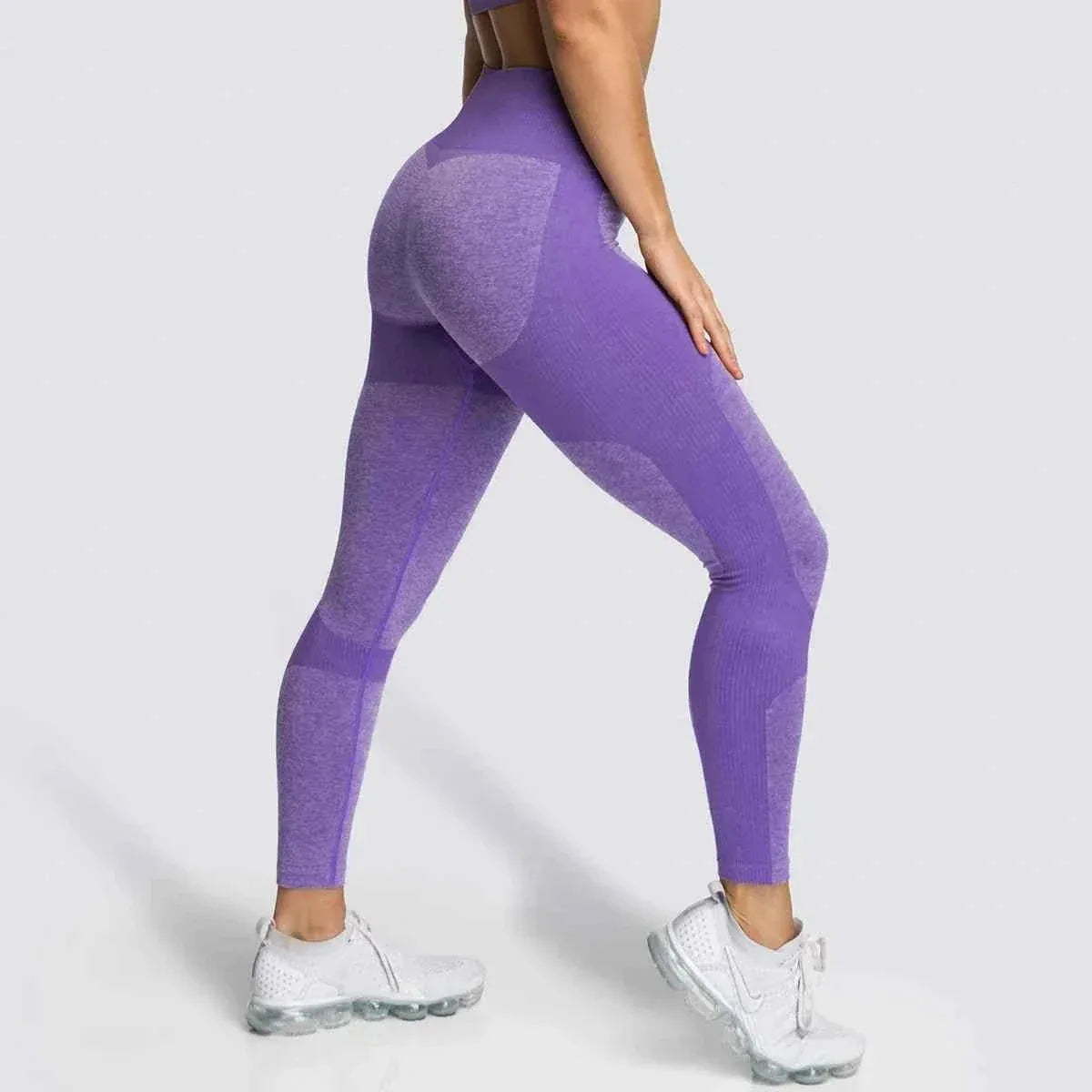 Women’s 14 Color Seamless Yoga Leggings, High Elastic High Waist Scrunch Butt Design for Gym & Workouts - Allen-Fitness