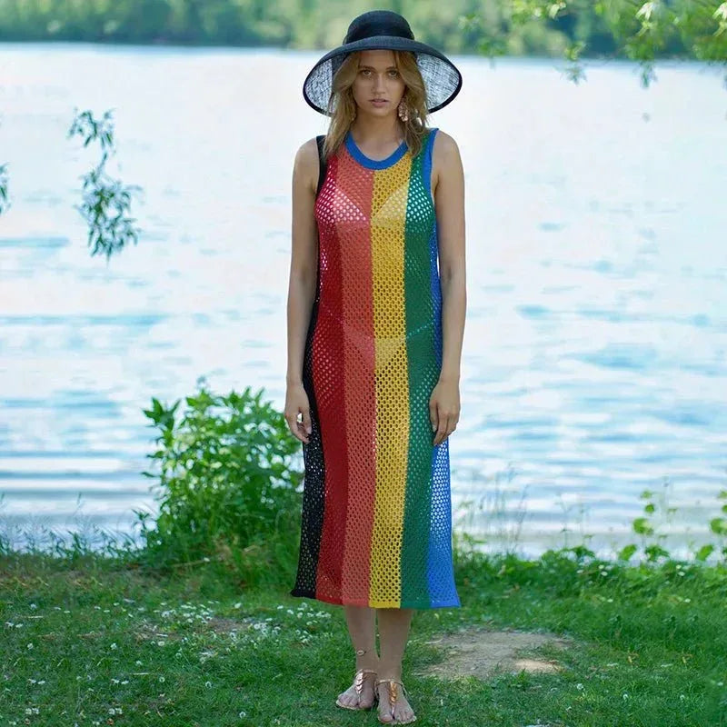 New beach blouse vest knitwear seaside vacation wholesale rasta fabrics clothing Bikini swimwear - Allen-Fitness