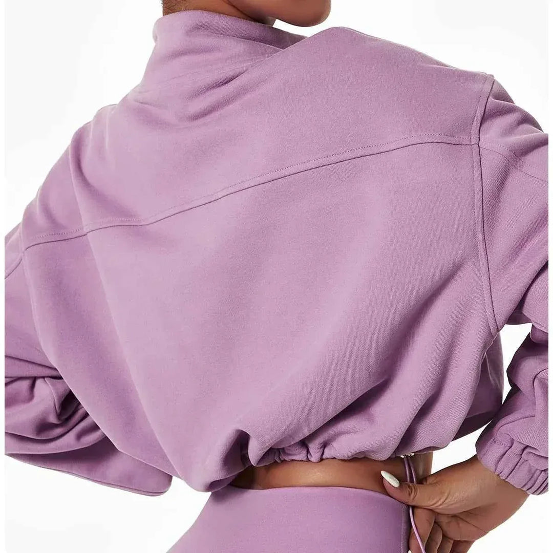 New Fitness Gym Sets 4-Piece Long Sleeve Hoodie Tracksuit Bra Leggings Workout Apparel Yoga Set for Women - Allen-Fitness