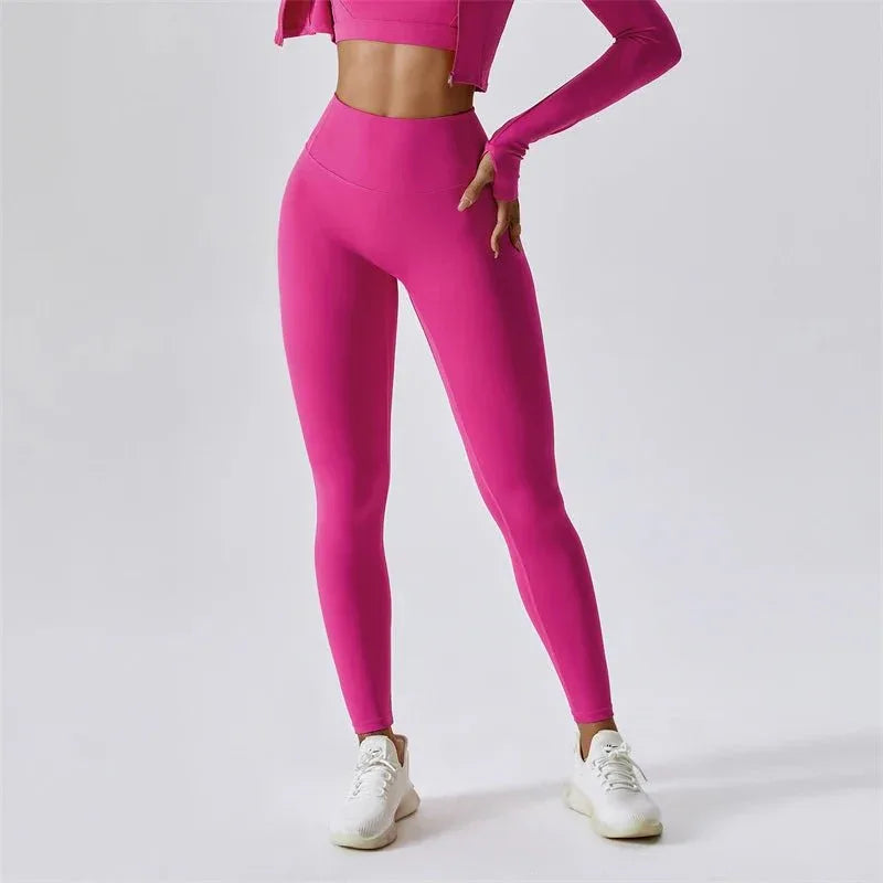 Women Popular New Design Long Sleeve Shirt Short Legging Bra Sports Gym Set Yoga Wear Set Fitness Set - Allen-Fitness
