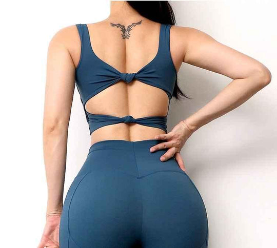 Women 2 piece sets sports bra and shorts set push up bra high impact pad top gym bra biker shorts for women - Allen-Fitness