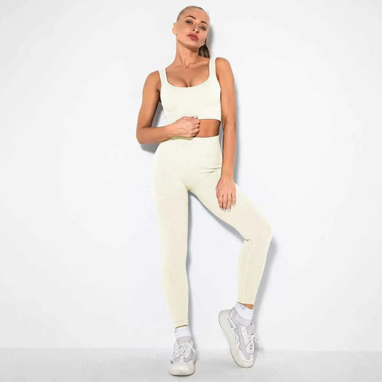 Seamless Sexy 2 Piece Active Wear Set - Women&