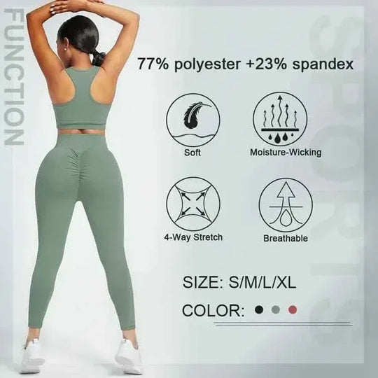 Direct sales skin-friendly gym fitness sport top wear legging bra yoga set - Allen-Fitness