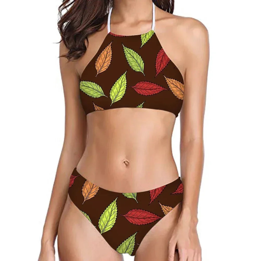 Plus Size Women's Colorful Swimsuits - Sexy Fashion Swimsuits with Straps - Allen-Fitness