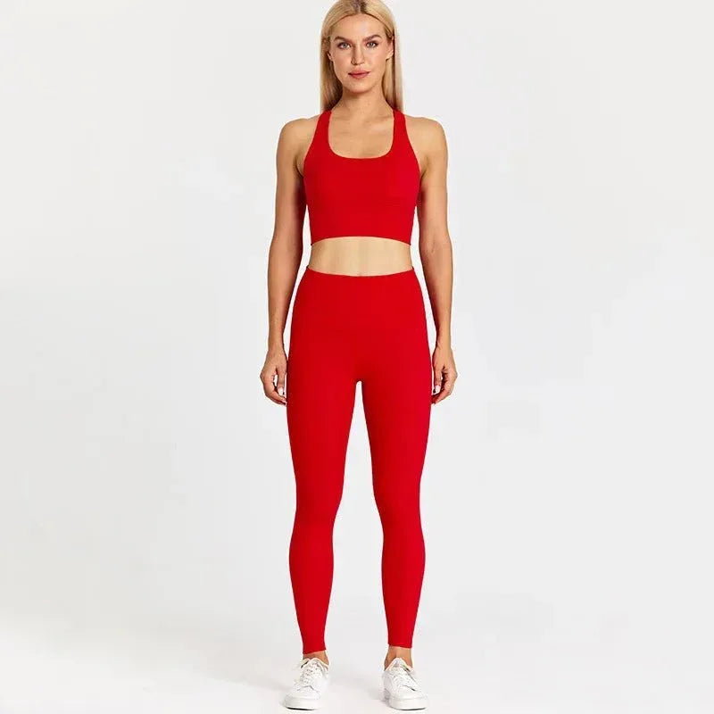 Women Training Gym Sports Bra Leggings 2 Piece Fitness Clothing Wear Yoga Sets - Allen-Fitness