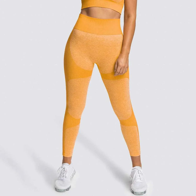 2 Piece Set Seamless Gym Wear Leggings for Women with Breathable Yoga Bra - High Quality Activewear - Allen-Fitness