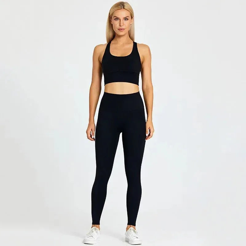 Women Training Gym Sports Bra Leggings 2 Piece Fitness Clothing Wear Yoga Sets - Allen-Fitness
