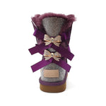 stylish winter boots for women in stock Sparkle with bow with jewel winter boots - Allen-Fitness