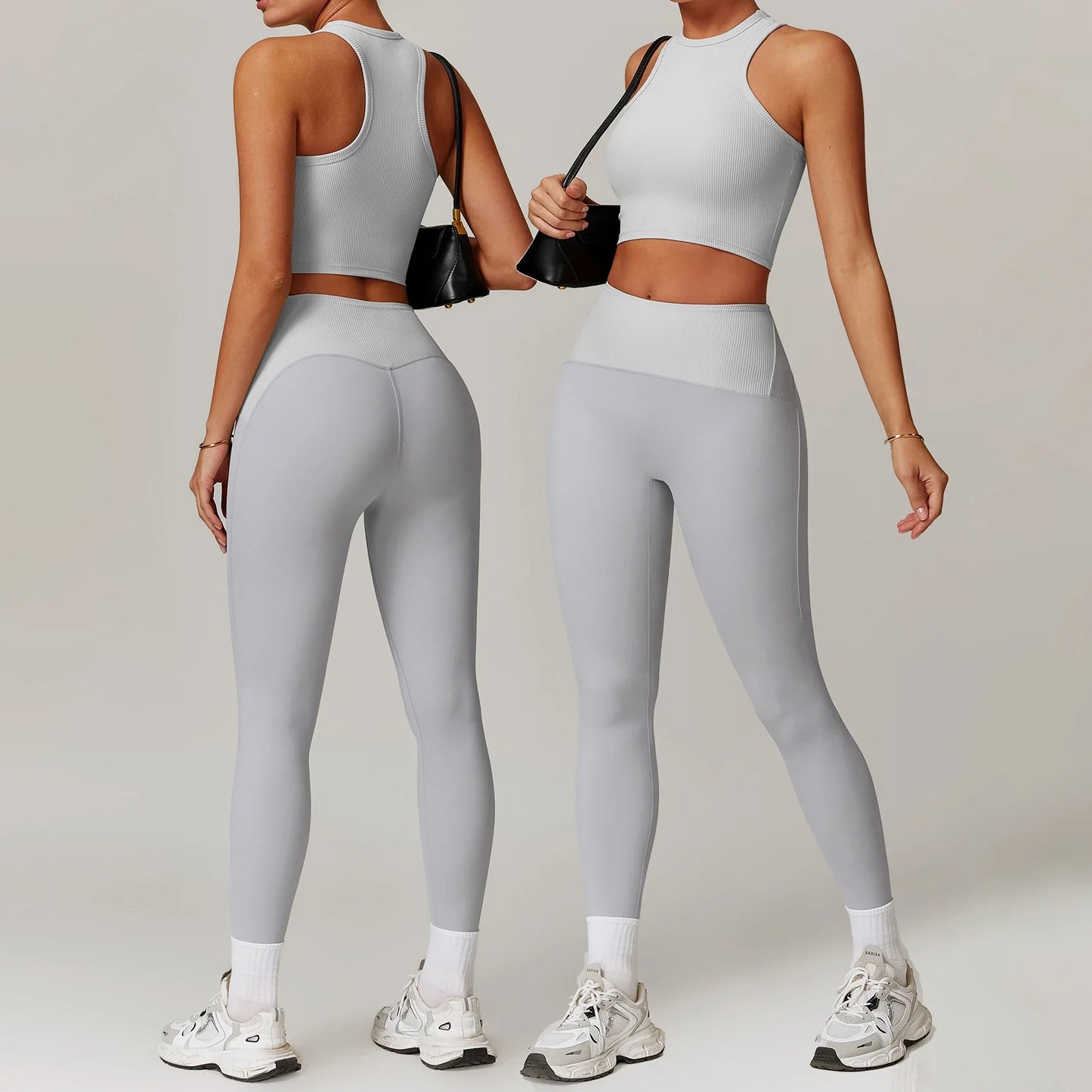 Athletic Women’s Leggings & Sportswear Set designed to keep you cool and dry during intense workouts.