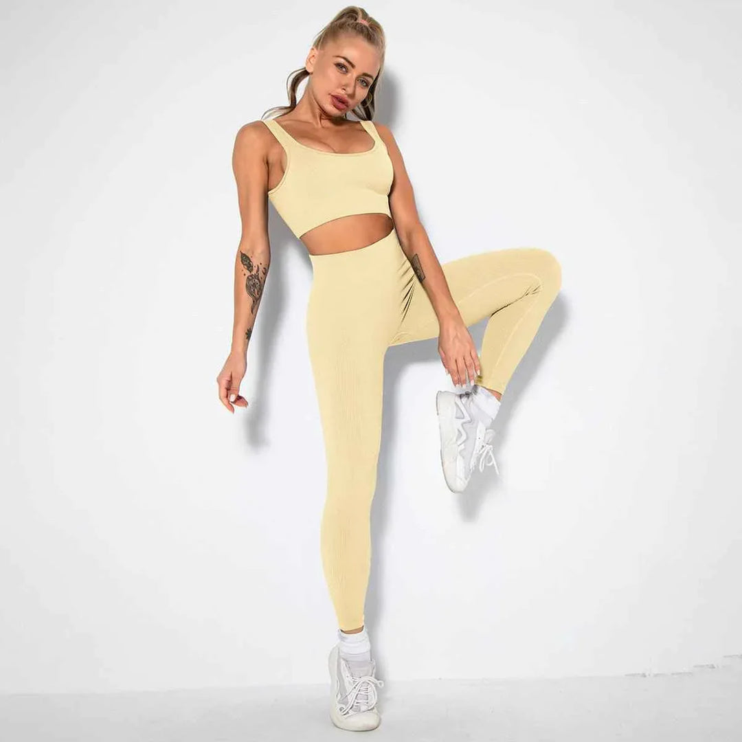 Seamless Sexy 2 Piece Active Wear Set - Women&