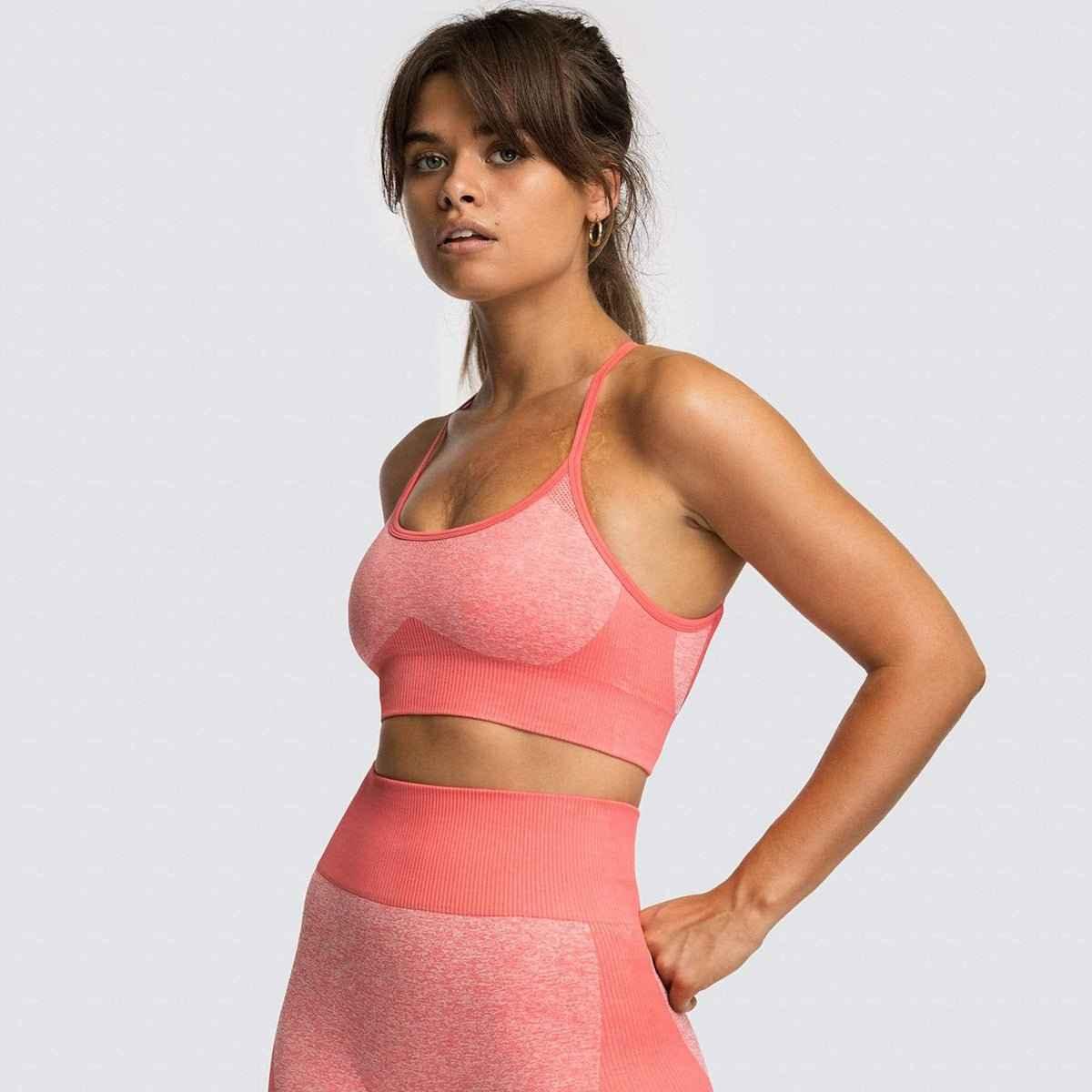 2 Piece Set Seamless Gym Wear Leggings for Women with Breathable Yoga Bra - High Quality Activewear - Allen-Fitness