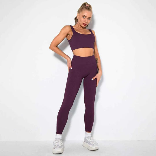Seamless Sexy 2 Piece Active Wear Set - Women&