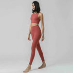 New gym fitness sets High Waist Squat Proof Leggings Active Wear Sport Bra Gym Pants Private Label Fitness Yoga Set - Allen-Fitness