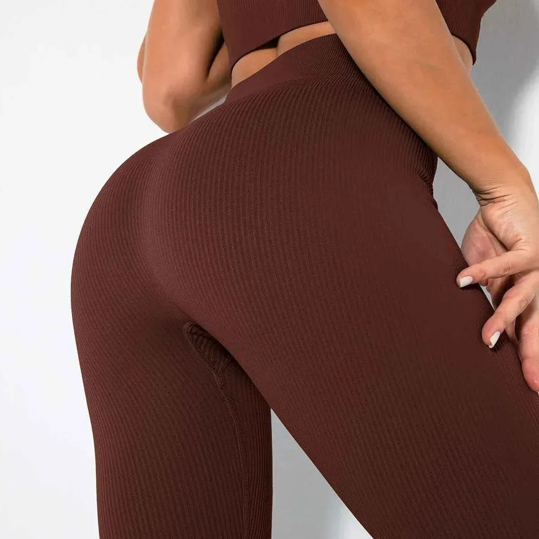 Women High Waist Seamless Yoga Gym Leggings – Elastic, Solid, Simple Style – Fitness Workout Leggings for Women - Allen-Fitness
