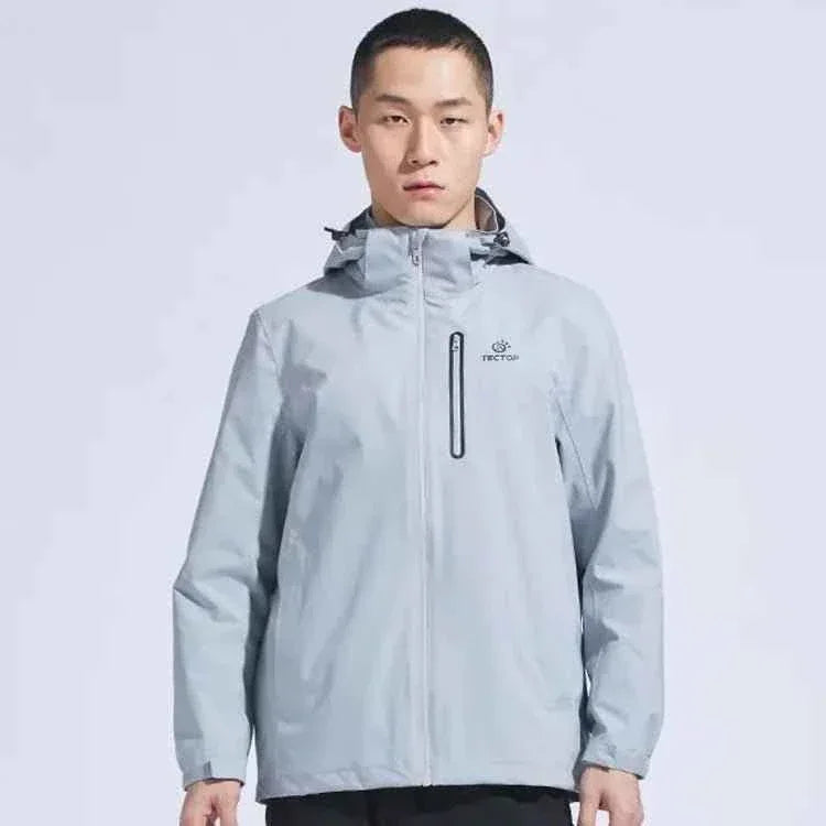 Man Winter Outdoor Waterproof Hiking Jacket - Heat Sealed Camo Print Hoodie Jacket - Allen-Fitness