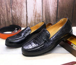 Plaid Pattern Loafers - Stylish Leather Shoes for Office, Wedding, and Driving - Allen-Fitness
