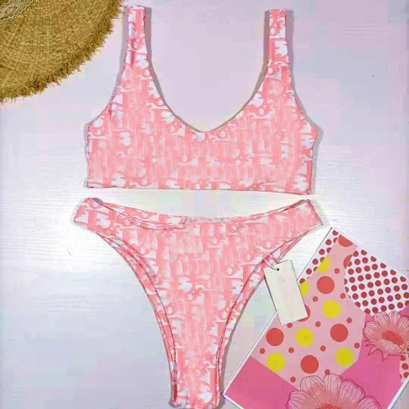 Luxury Designer Swimsuit with Captivating Letter Print - Allen-Fitness