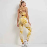 Yoga set Womens Best Selling High Waist Leggings And Bra Top Tie Dye seamless yoga set - Allen-Fitness
