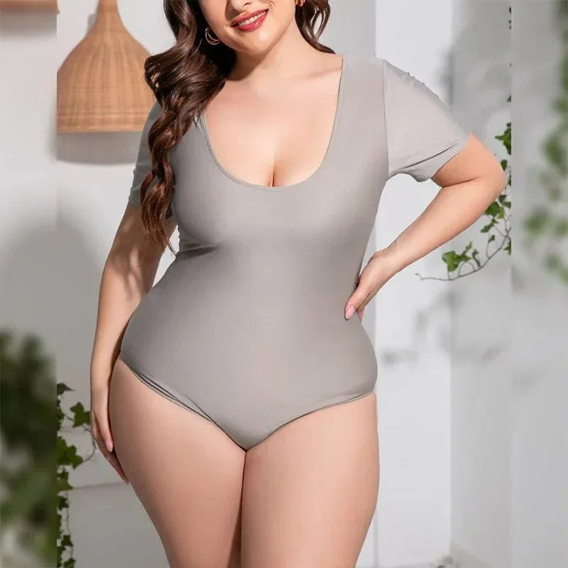 Women's Plus Size One-Piece Swimsuit - Stylish and Flattering Design - Allen-Fitness
