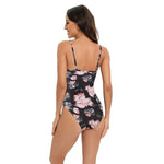 Hot Summer One Piece Swimsuit Sexy Floral Printed Women Halter Lace Up Swimwear Bathing Suit - Allen-Fitness