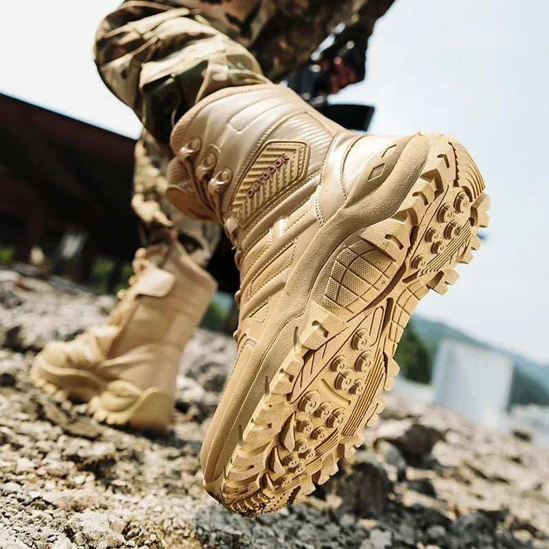 Men's field boots men's high top outdoor shoes men's combat boots field desert special professional training tactical boots - Allen-Fitness