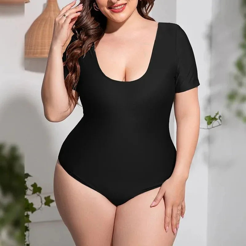 Women's Plus Size One-Piece Swimsuit - Stylish and Flattering Design - Allen-Fitness